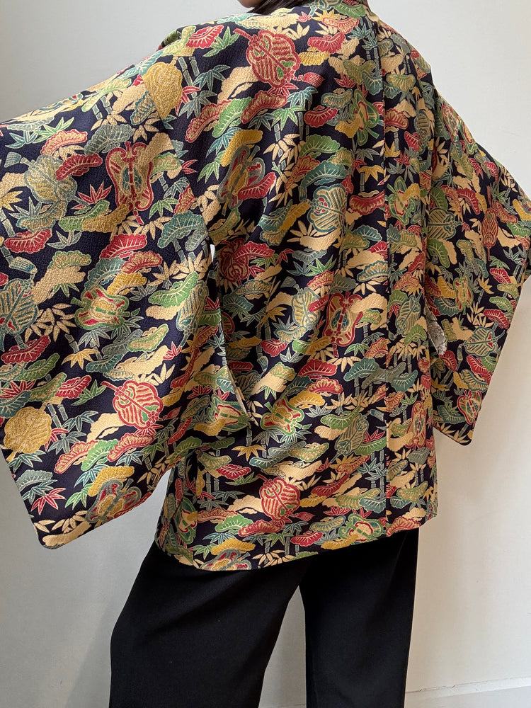 Vintage Silk Kimono One Size in Multicolor