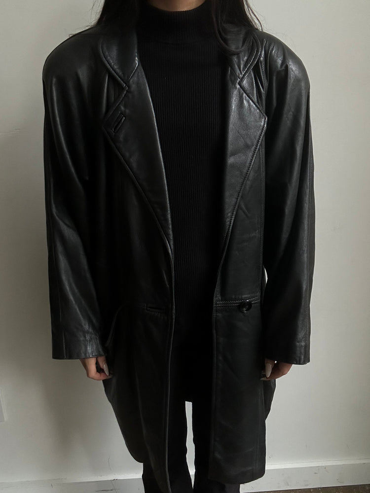 Vintage Black Leather Jacket Size Medium