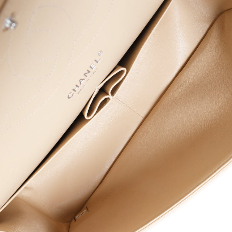 2019 CHANEL Beige Quilted Caviar Jumbo
