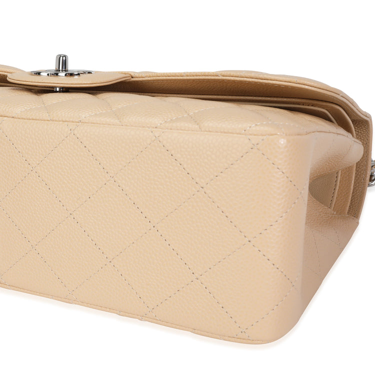 2019 CHANEL Beige Quilted Caviar Jumbo