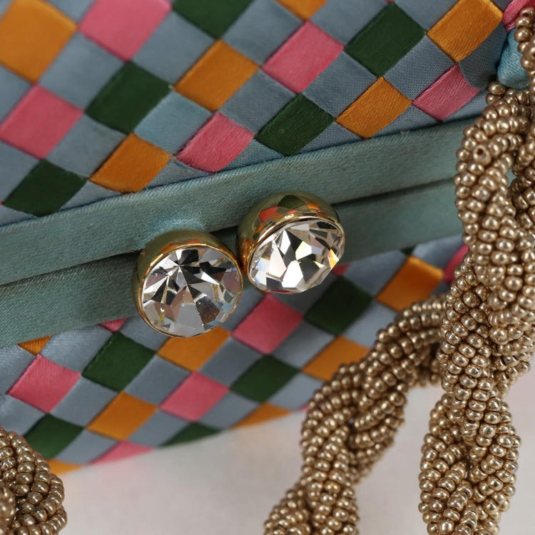 Vintage Bottega Veneta Satin Woven Handbag