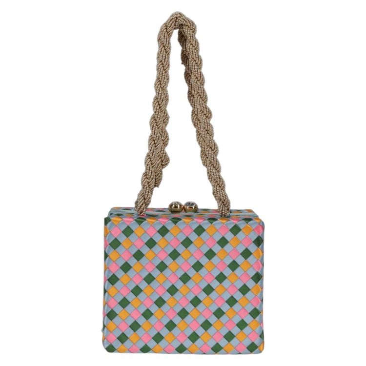 Vintage Bottega Veneta Satin Woven Handbag