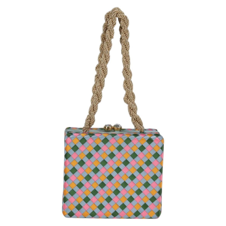 Vintage Bottega Veneta Satin Woven Handbag