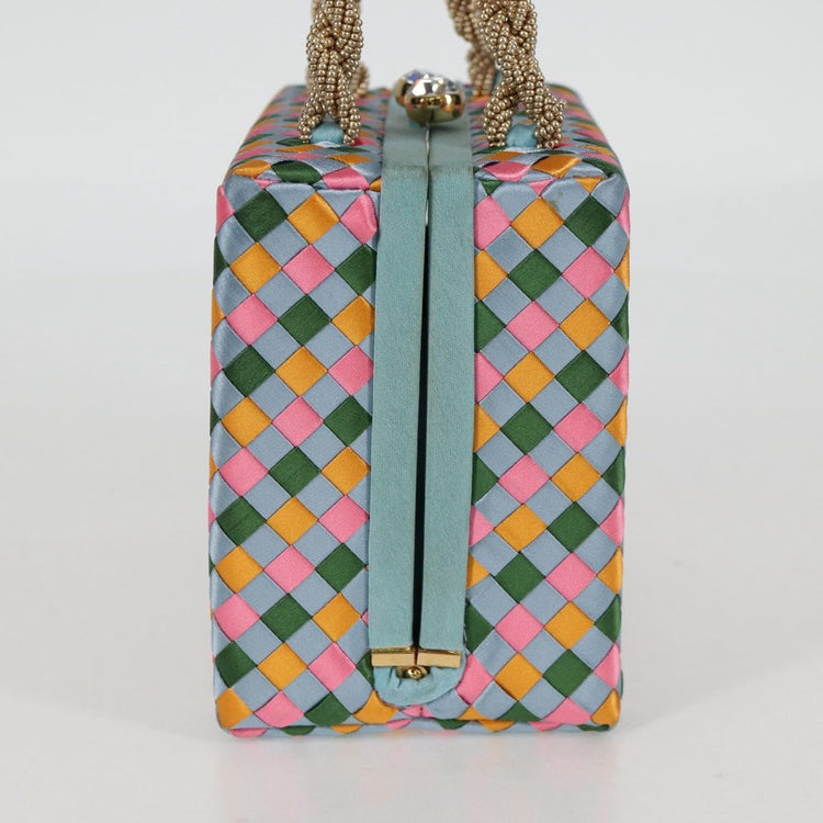 Vintage Bottega Veneta Satin Woven Handbag