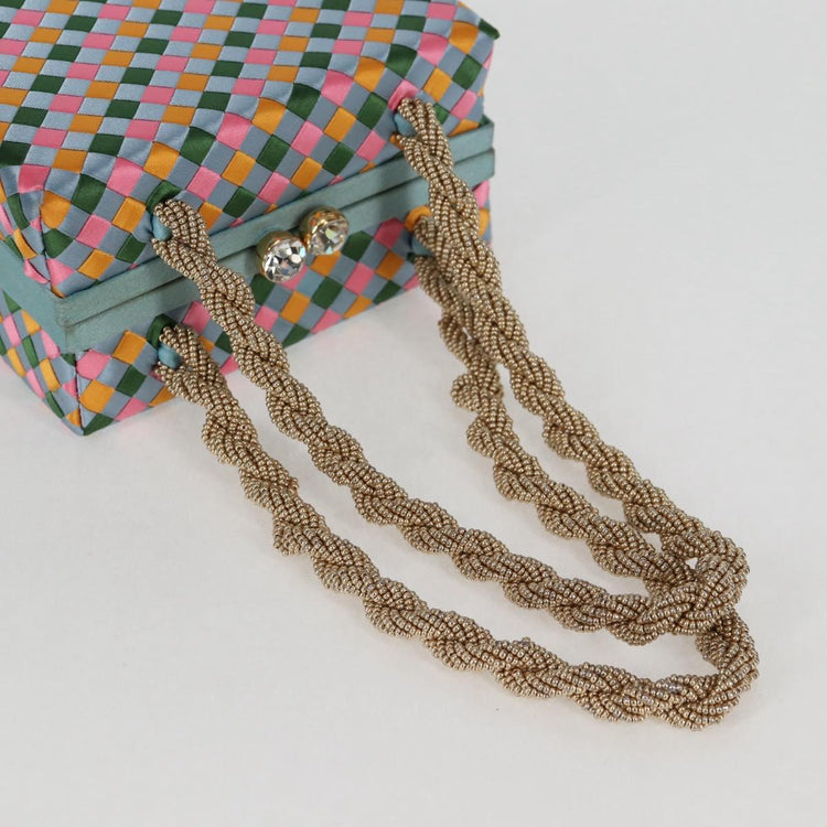 Vintage Bottega Veneta Satin Woven Handbag