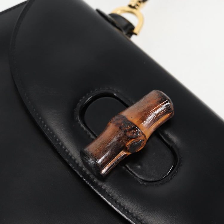 Vintage Gucci Bamboo Handbag in Black