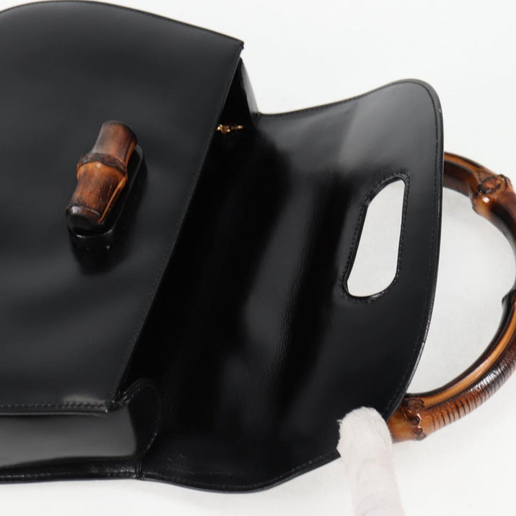 Vintage Gucci Bamboo Handbag in Black