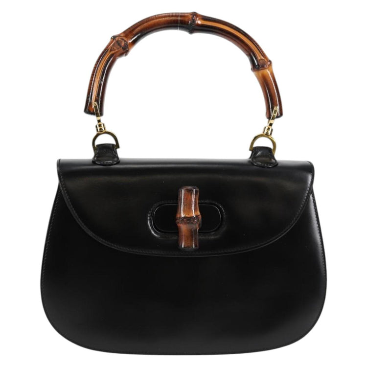 Vintage Gucci Bamboo Handbag in Black