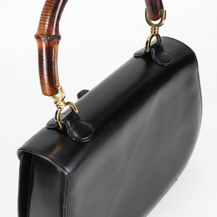 Vintage Gucci Bamboo Handbag in Black