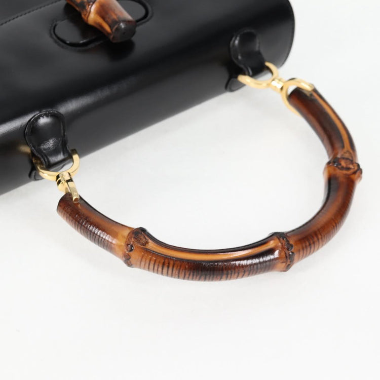Vintage Gucci Bamboo Handbag in Black