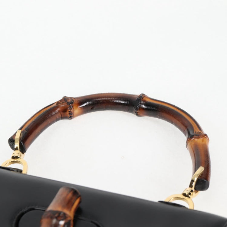 Vintage Gucci Bamboo Handbag in Black