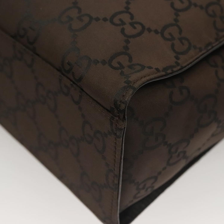 Brown Gucci GG Canvas Bamboo Hand Bag