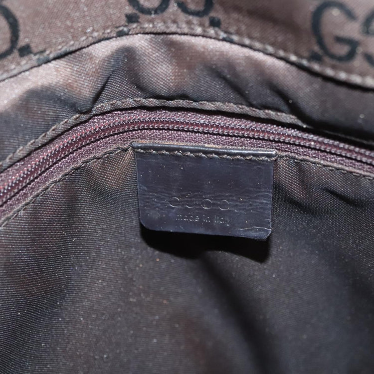 Brown Gucci GG Canvas Bamboo Hand Bag