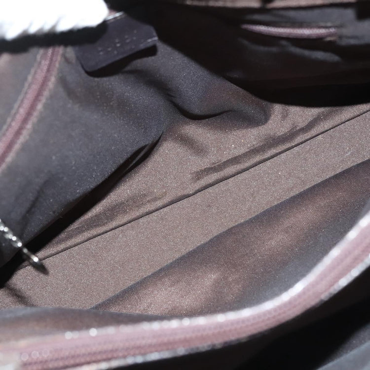 Brown Gucci GG Canvas Bamboo Hand Bag