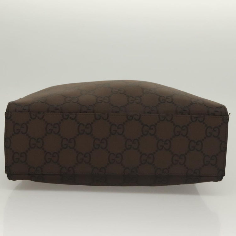 Brown Gucci GG Canvas Bamboo Hand Bag