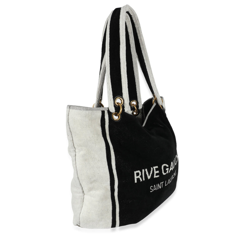 Pre-Loved Saint Laurent Terry Cloth Beach Towel Convertible Tote