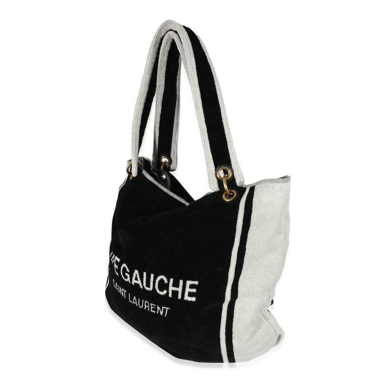 Pre-Loved Saint Laurent Terry Cloth Beach Towel Convertible Tote