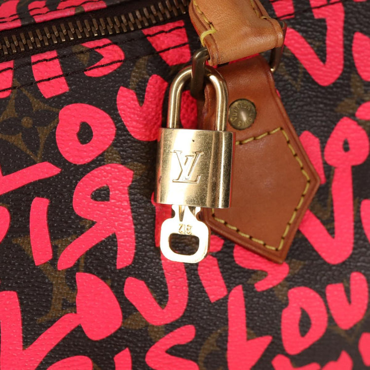 Vintage Louis Vuitton Monogram Graffiti Speedy 30 Hand Bag