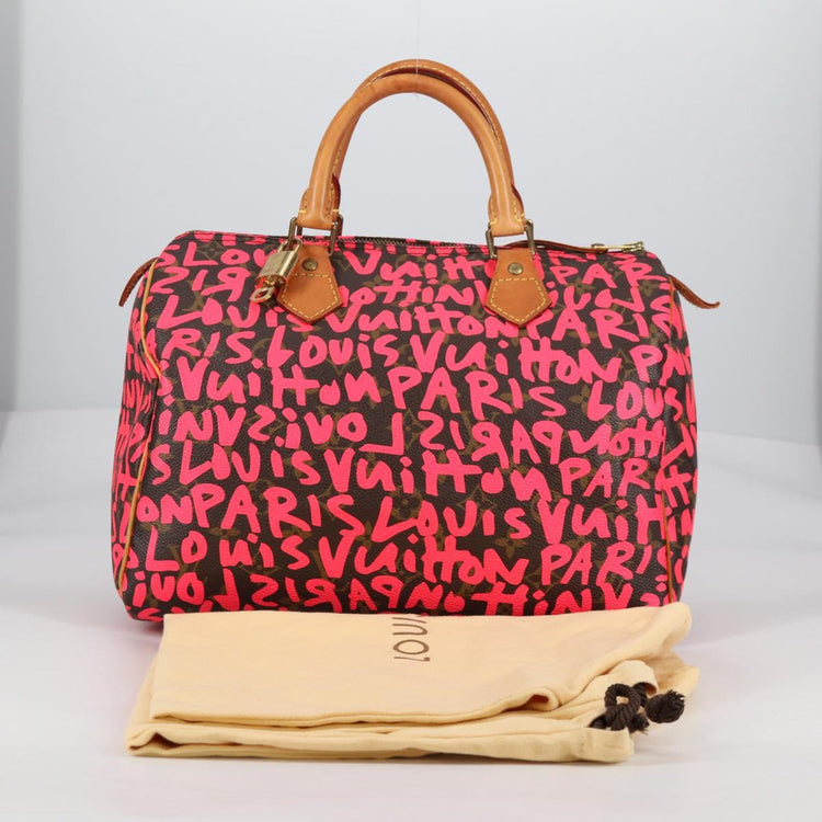 Vintage Louis Vuitton Monogram Graffiti Speedy 30 Hand Bag