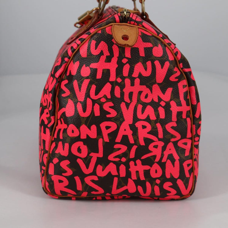Vintage Louis Vuitton Monogram Graffiti Speedy 30 Hand Bag