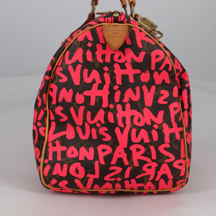 Vintage Louis Vuitton Monogram Graffiti Speedy 30 Hand Bag