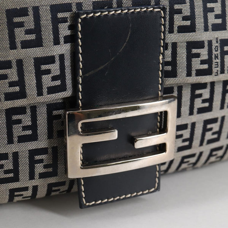 Vintage Fendi Zucchino Canvas Mamma Baguette Shoulder Bag