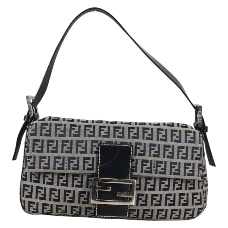 Vintage Fendi Zucchino Canvas Mamma Baguette Shoulder Bag