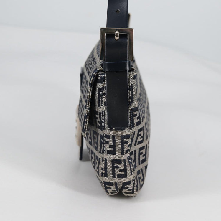 Vintage Fendi Zucchino Canvas Mamma Baguette Shoulder Bag
