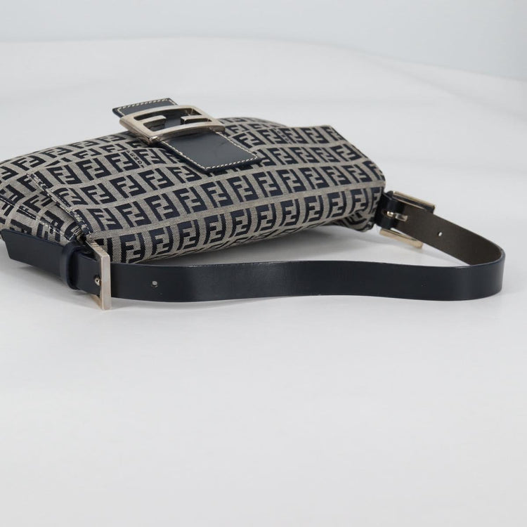 Vintage Fendi Zucchino Canvas Mamma Baguette Shoulder Bag