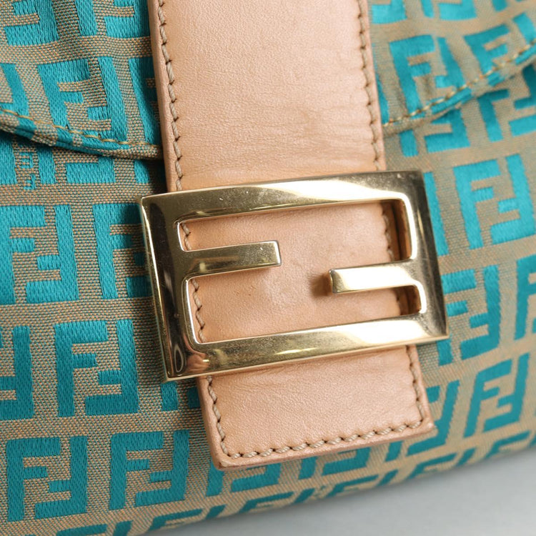 Vintage Fendi Zucchino Canvas Mamma Baguette Shoulder Bag