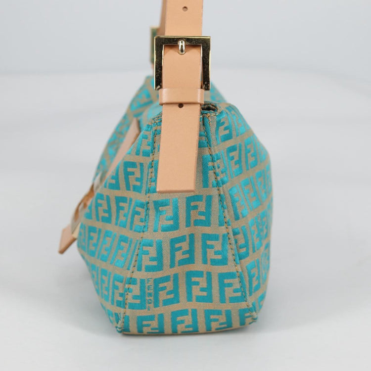 Vintage Fendi Zucchino Canvas Mamma Baguette Shoulder Bag