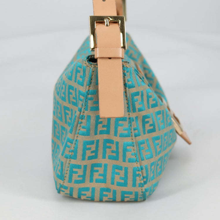 Vintage Fendi Zucchino Canvas Mamma Baguette Shoulder Bag