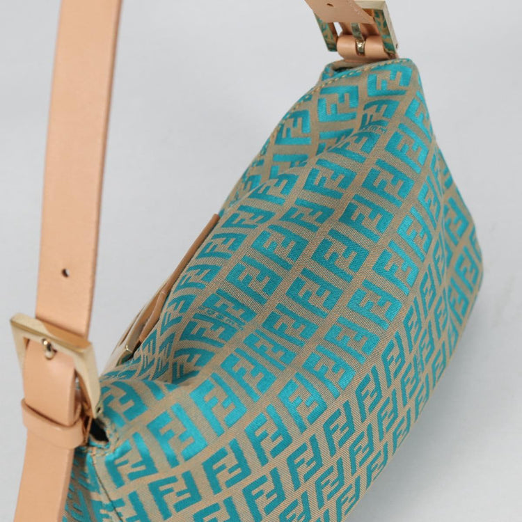 Vintage Fendi Zucchino Canvas Mamma Baguette Shoulder Bag