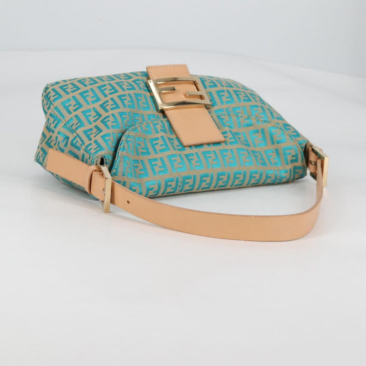 Vintage Fendi Zucchino Canvas Mamma Baguette Shoulder Bag