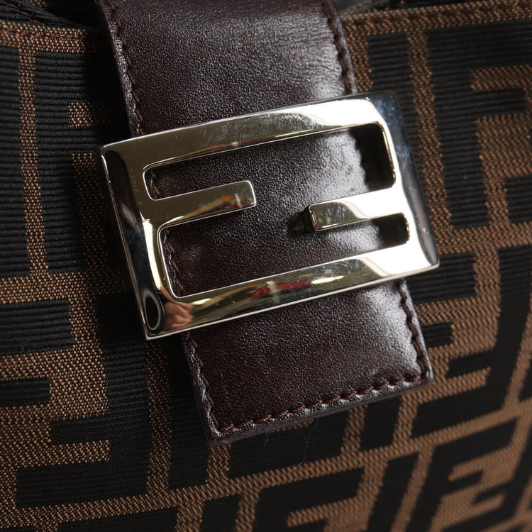 Vintage Fendi Zucca Canvas Mamma Baguette Shoulder Bag