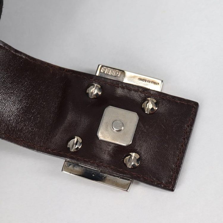 Vintage Fendi Zucca Canvas Mamma Baguette Shoulder Bag
