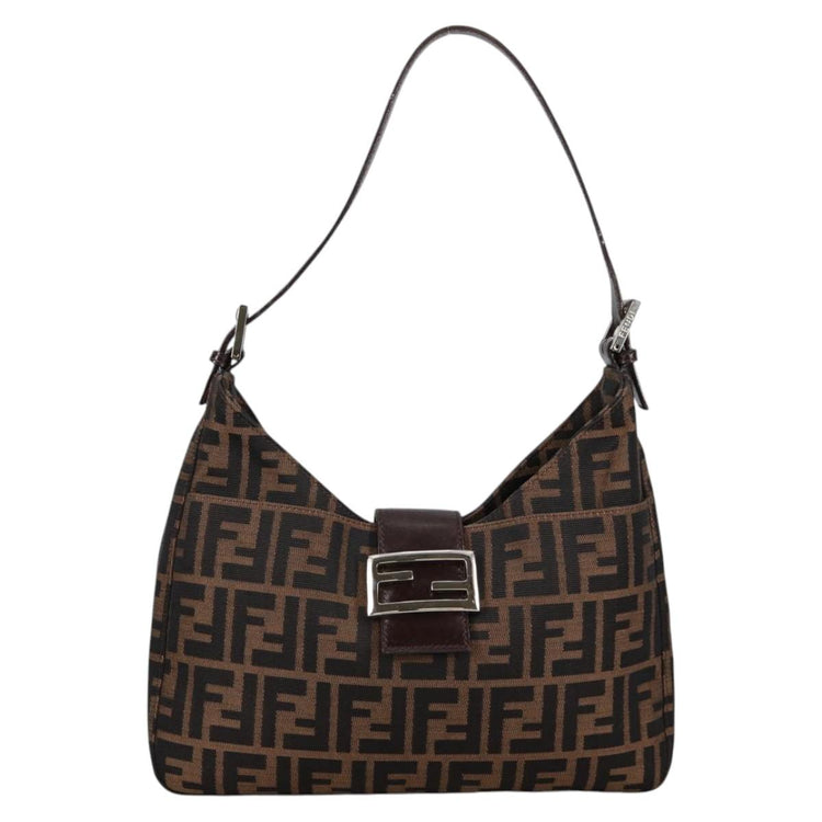 Vintage Fendi Zucca Canvas Mamma Baguette Shoulder Bag