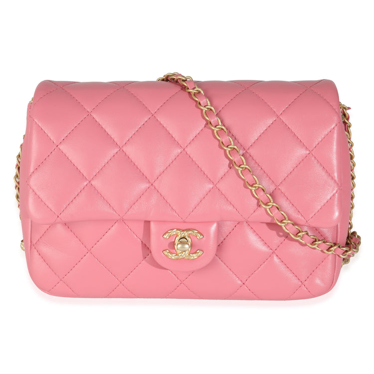 Pre-Loved Chanel Pink Quilted Calfskin Square Flap Bag