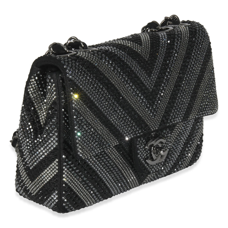 2015 Chanel Crystal Chevron Mini Flap Bag