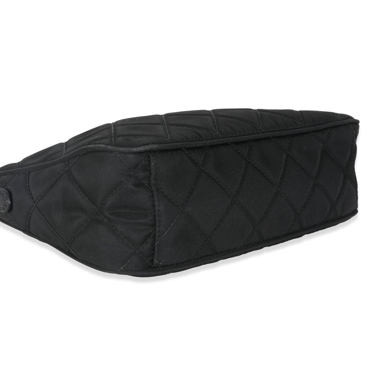 Vintage Prada Black Tessuto Quilted Nylon Chain Bag