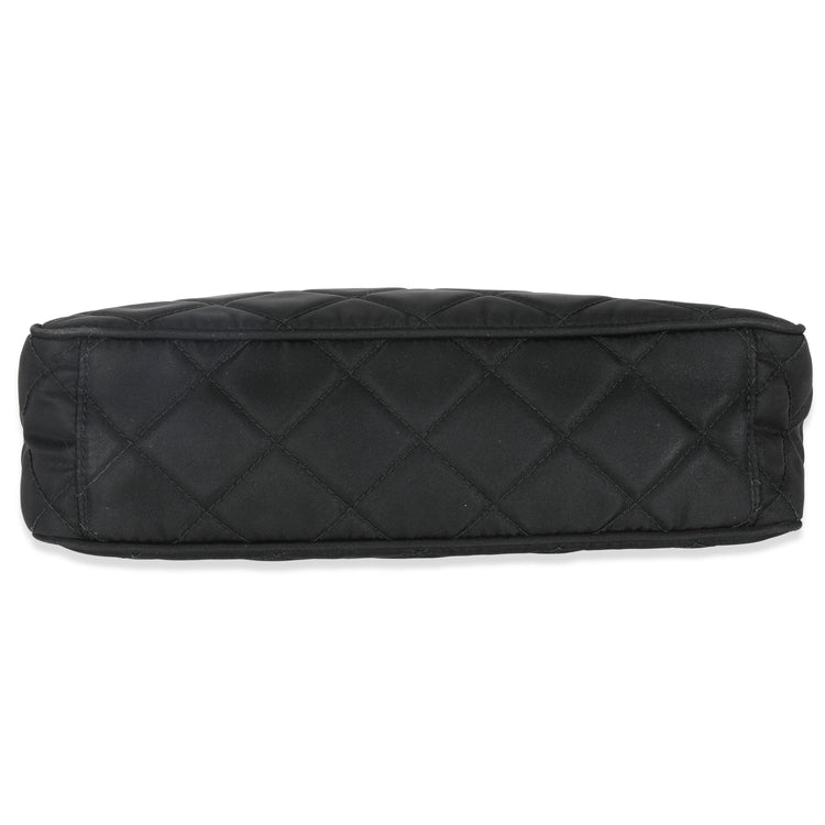 Vintage Prada Black Tessuto Quilted Nylon Chain Bag