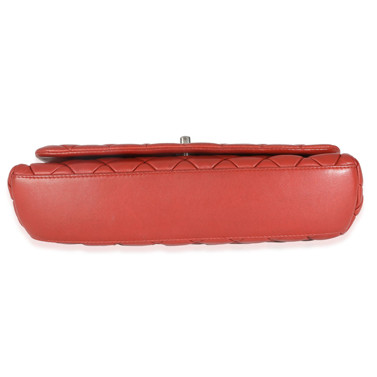 Chanel 2011 Red Lambskin Large Bubble Flap Bag