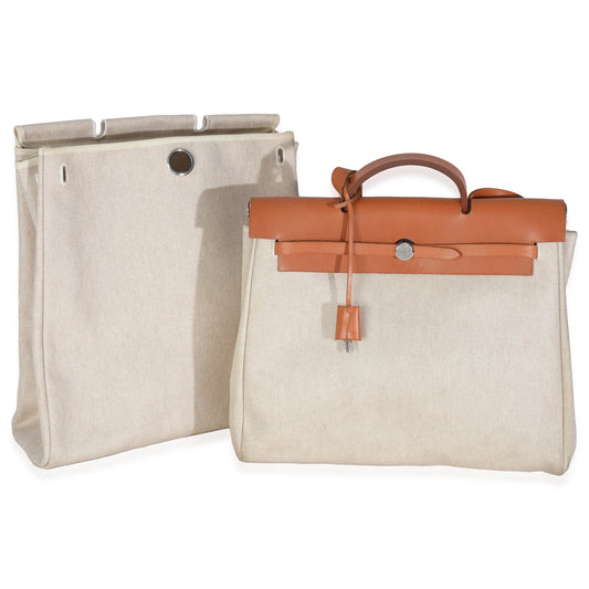 Vintage 2001 Natural Toile Vache Calfskin Herbag 39 MM