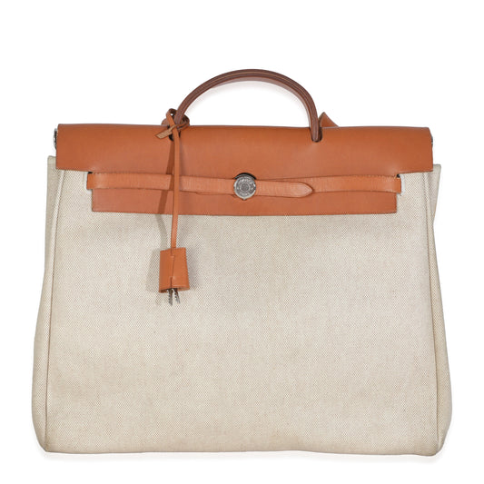 Vintage 2001 Natural Toile Vache Calfskin Herbag 39 MM