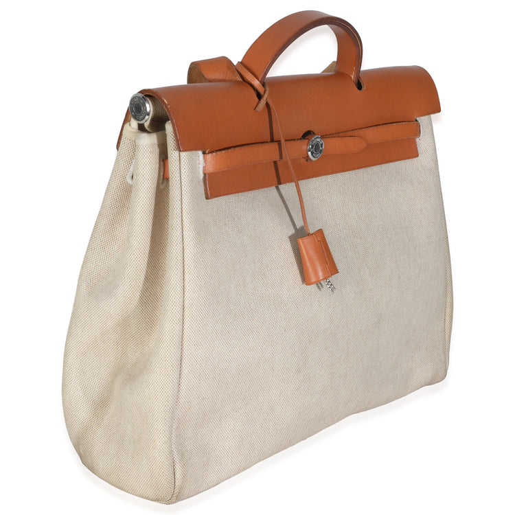 Vintage 2001 Natural Toile Vache Calfskin Herbag 39 MM