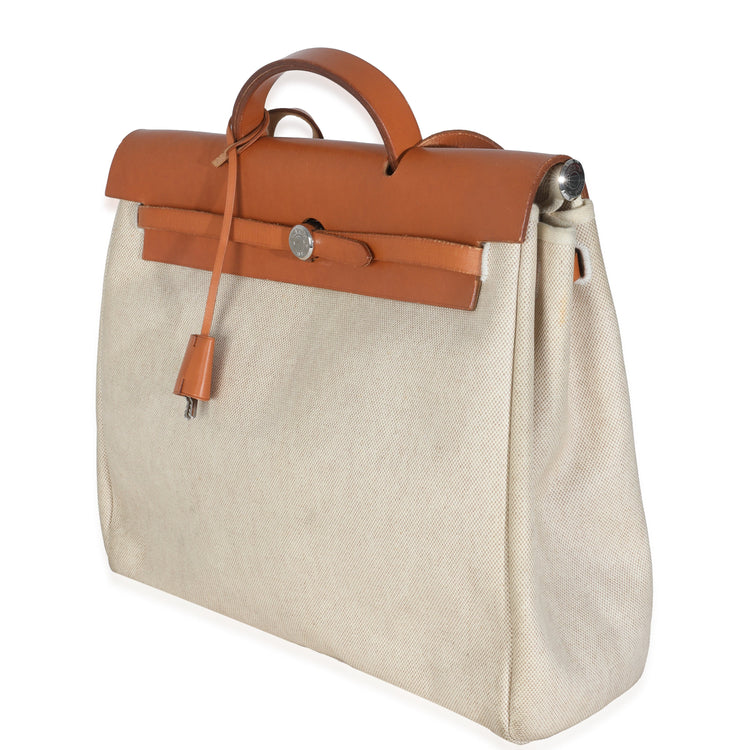 Vintage 2001 Natural Toile Vache Calfskin Herbag 39 MM