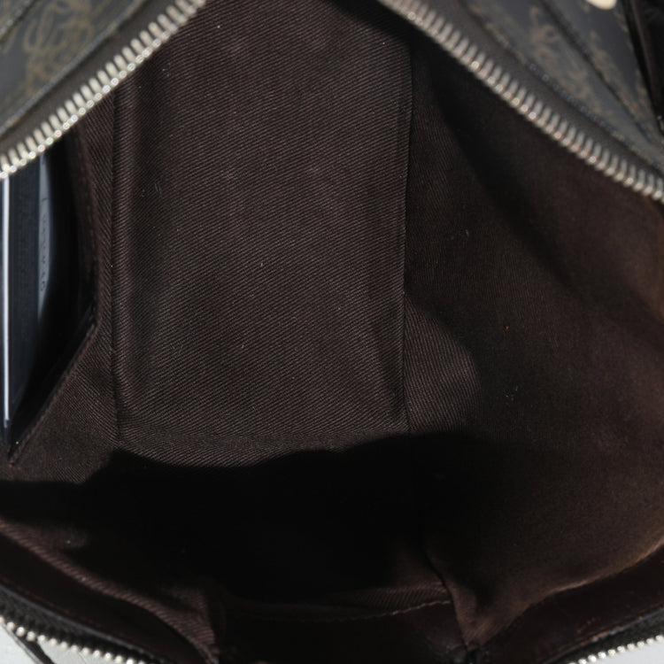 Vintage Loewe Black Anagram Canvas Shoulder Bag