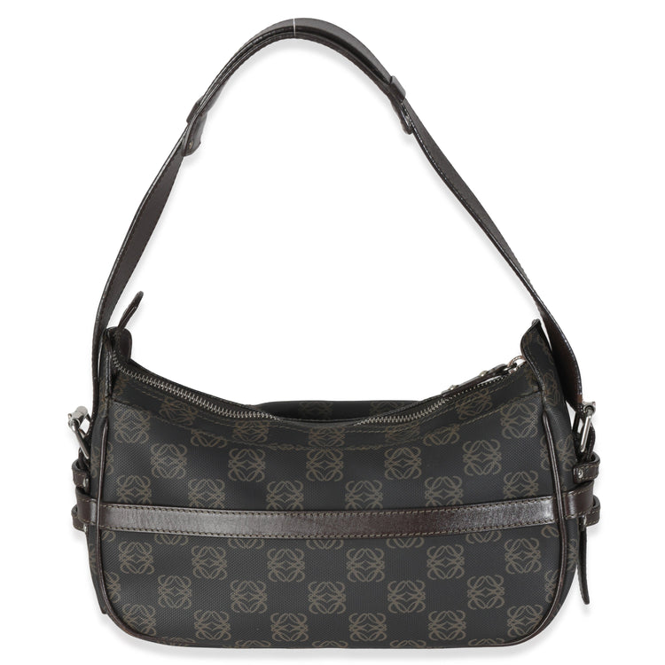 Vintage Loewe Black Anagram Canvas Shoulder Bag