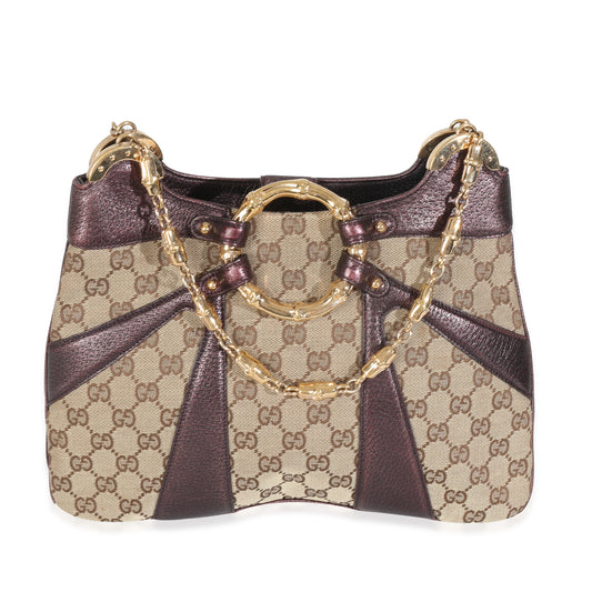 Vintage Gucci by Tom Ford Metallic Purple Bamboo Bag