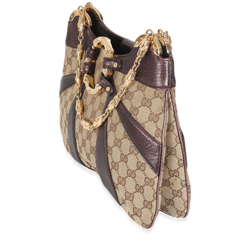 Vintage Gucci by Tom Ford Metallic Purple Bamboo Bag